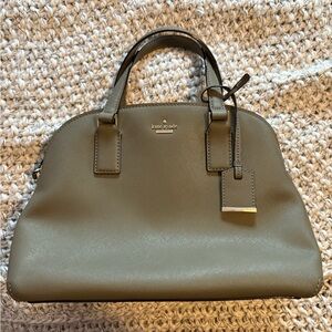 Kate Spade Olive Saffiano Leather Top Handle Bag